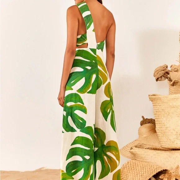 Farm Rio Monstera Jumpsuit M - Picture 3 of 6